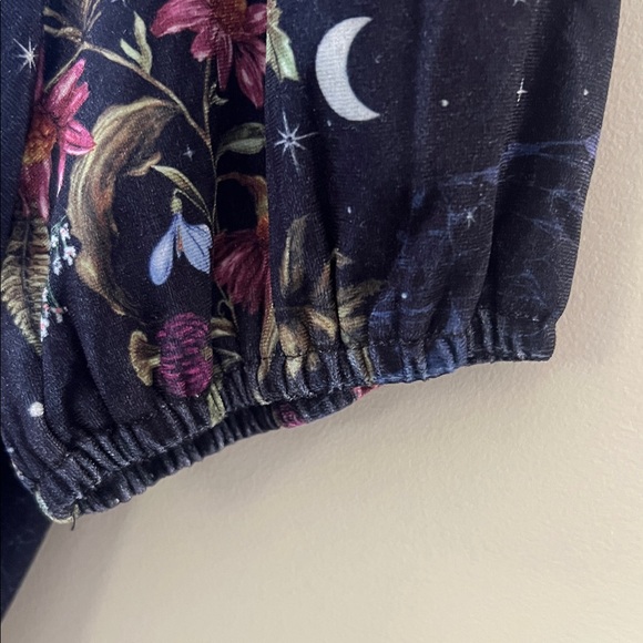 Disturbia Cleome Black Floral Spiderweb Midi Dress Size 6 - Picture 12 of 14